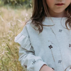 Truien & Vesten|Truien & Sweaters*Sweet Petit peuter sweater Kiki lange mouwen bloemen beige Soft Ecru Melange