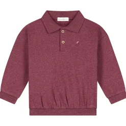 Truien & Vesten|Truien & Sweaters*Sweet Petit peuter sweater Pim lange mouwen effen rood Red Brown