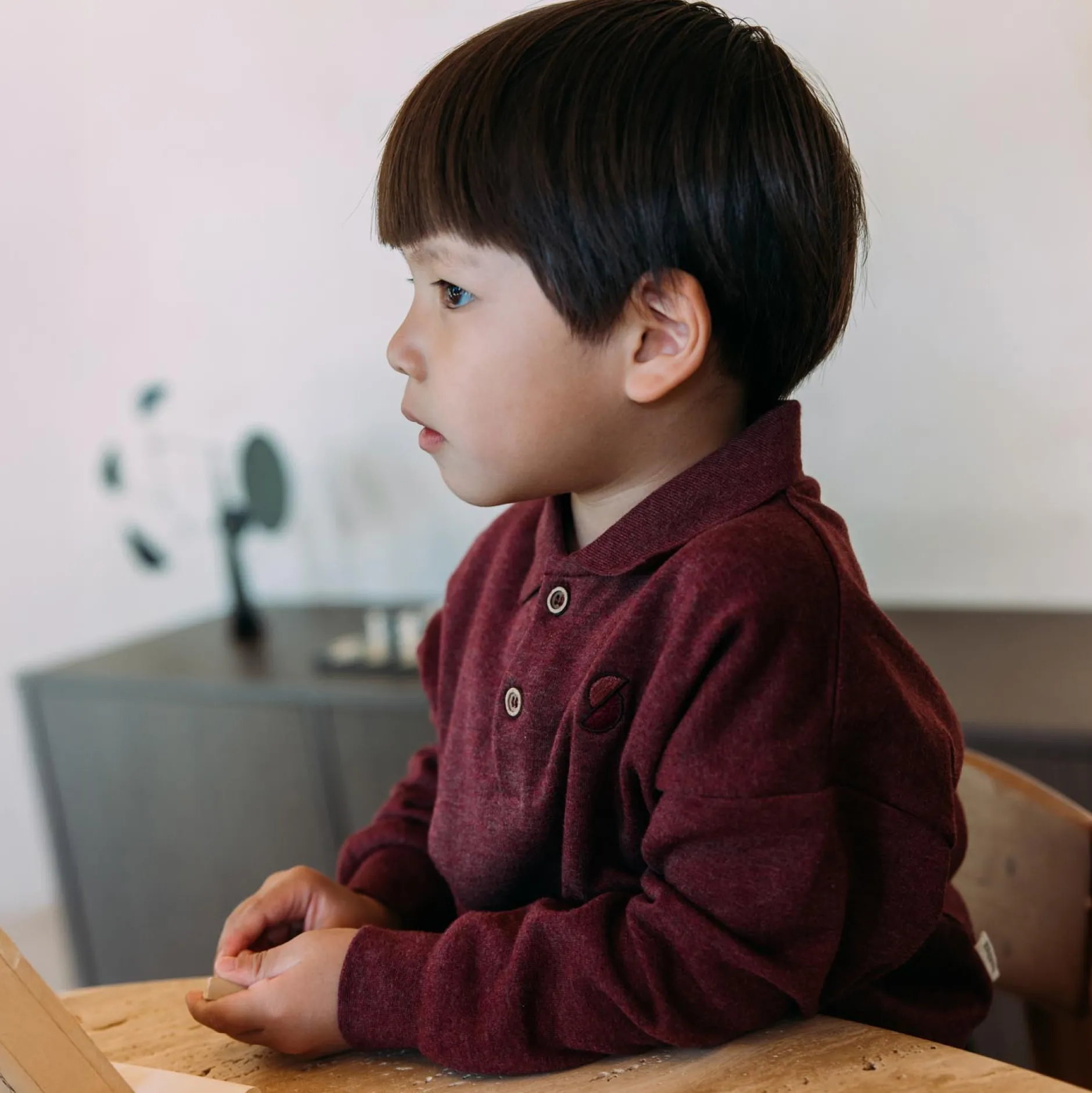 Truien & Vesten|Truien & Sweaters*Sweet Petit peuter sweater Pim lange mouwen effen rood Red Brown
