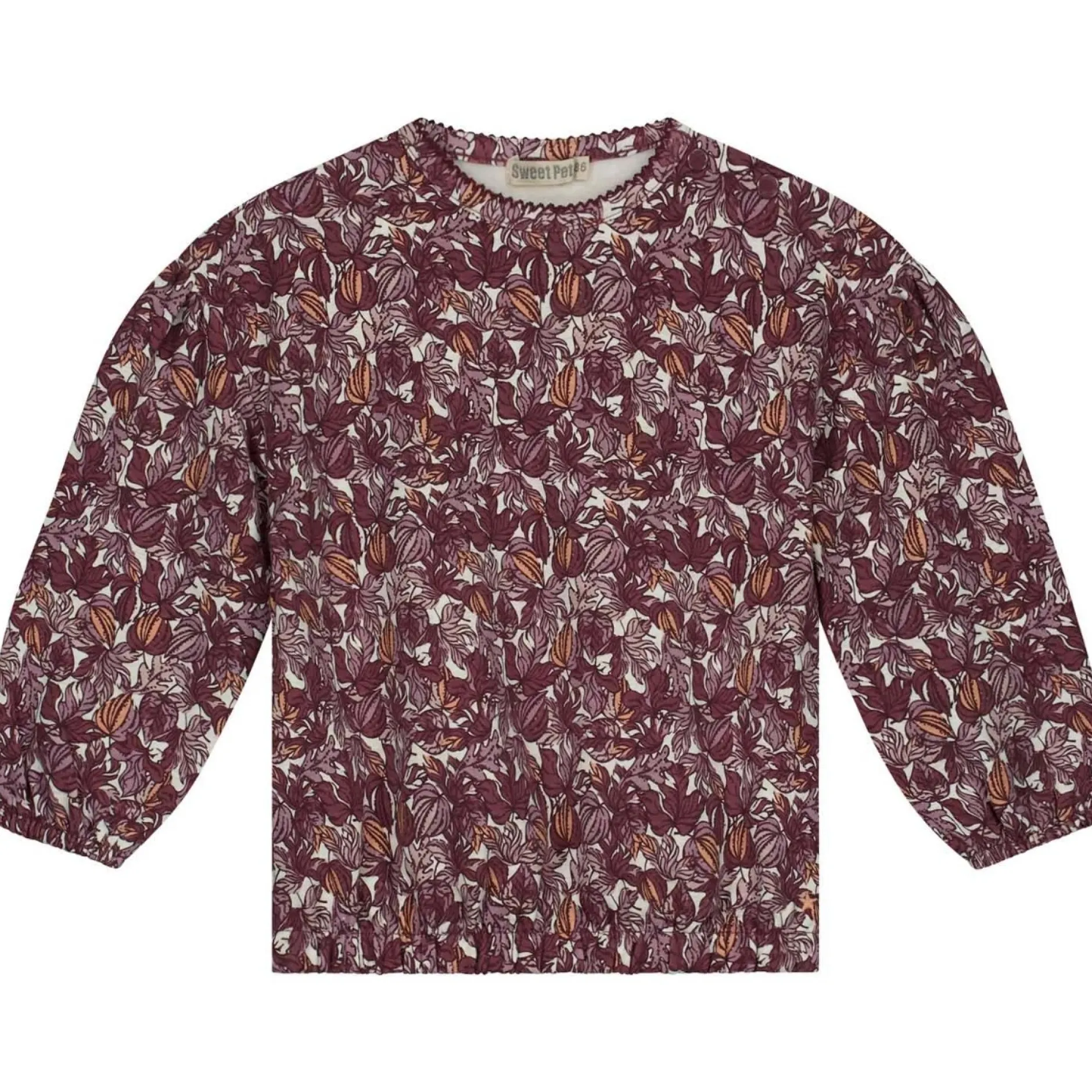 Truien & Vesten|Truien & Sweaters*Sweet Petit peuter sweater mira lange mouwen bladeren multi Soft Ecru Melange