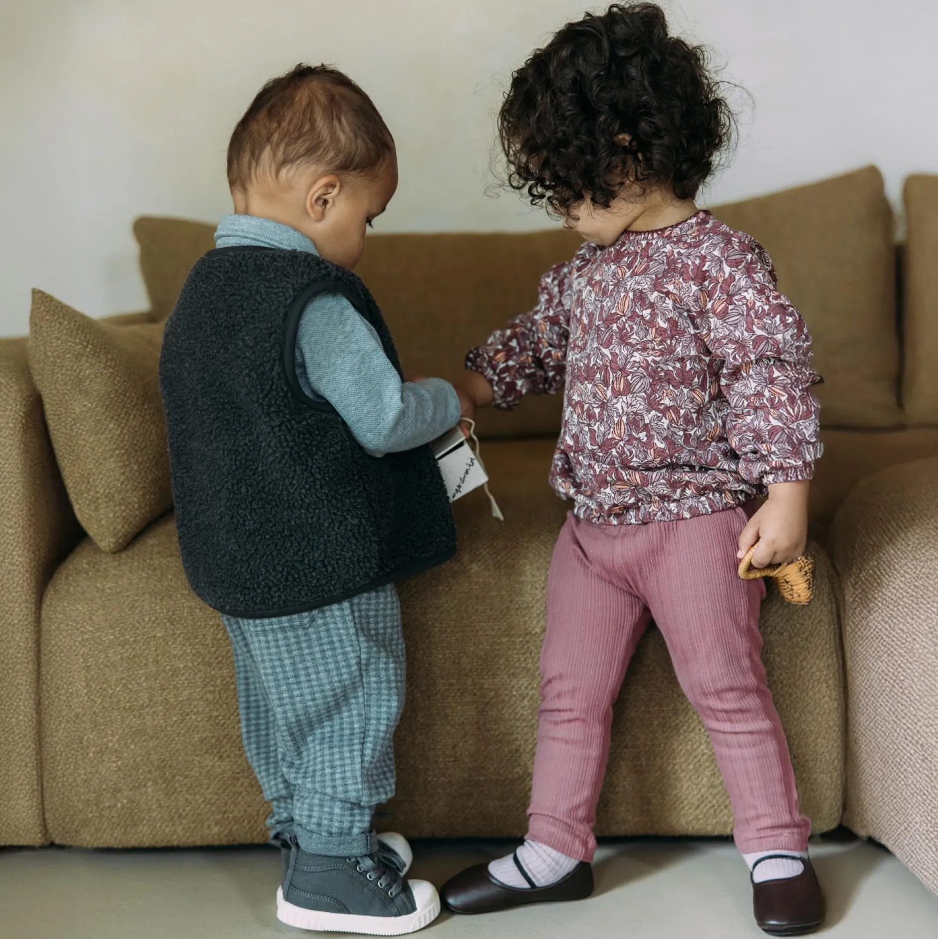 Truien & Vesten|Truien & Sweaters*Sweet Petit peuter sweater mira lange mouwen bladeren multi Soft Ecru Melange