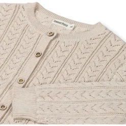 Truien & Vesten|Vesten*Sweet Petit peuter vest Hope lange mouwen effen beige Soft Ecru Melange