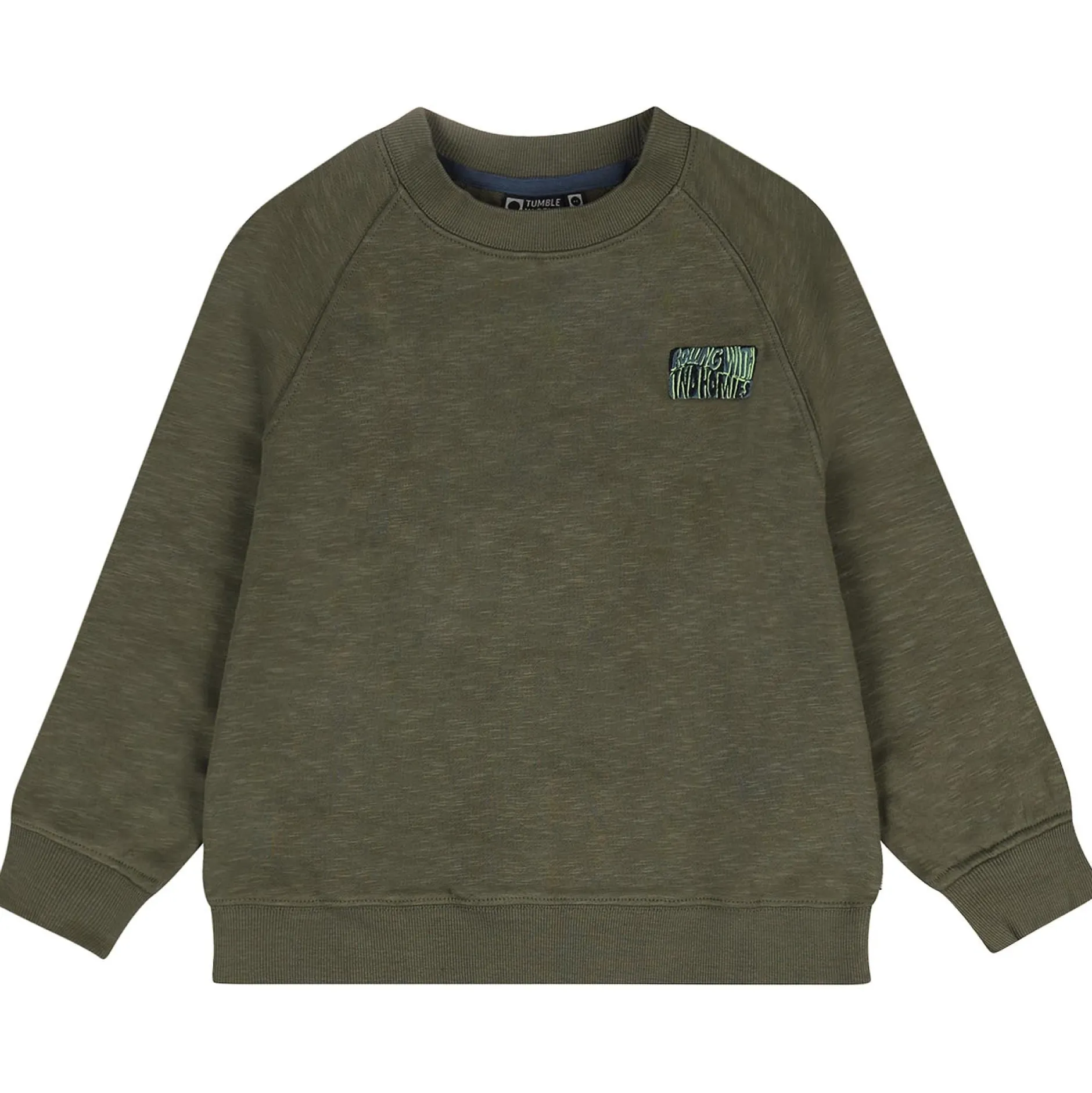 Truien & Vesten|Truien & Sweaters*Tumble 'n Dry peuter sweater lange mouwen printopdruk groen Khakigreen