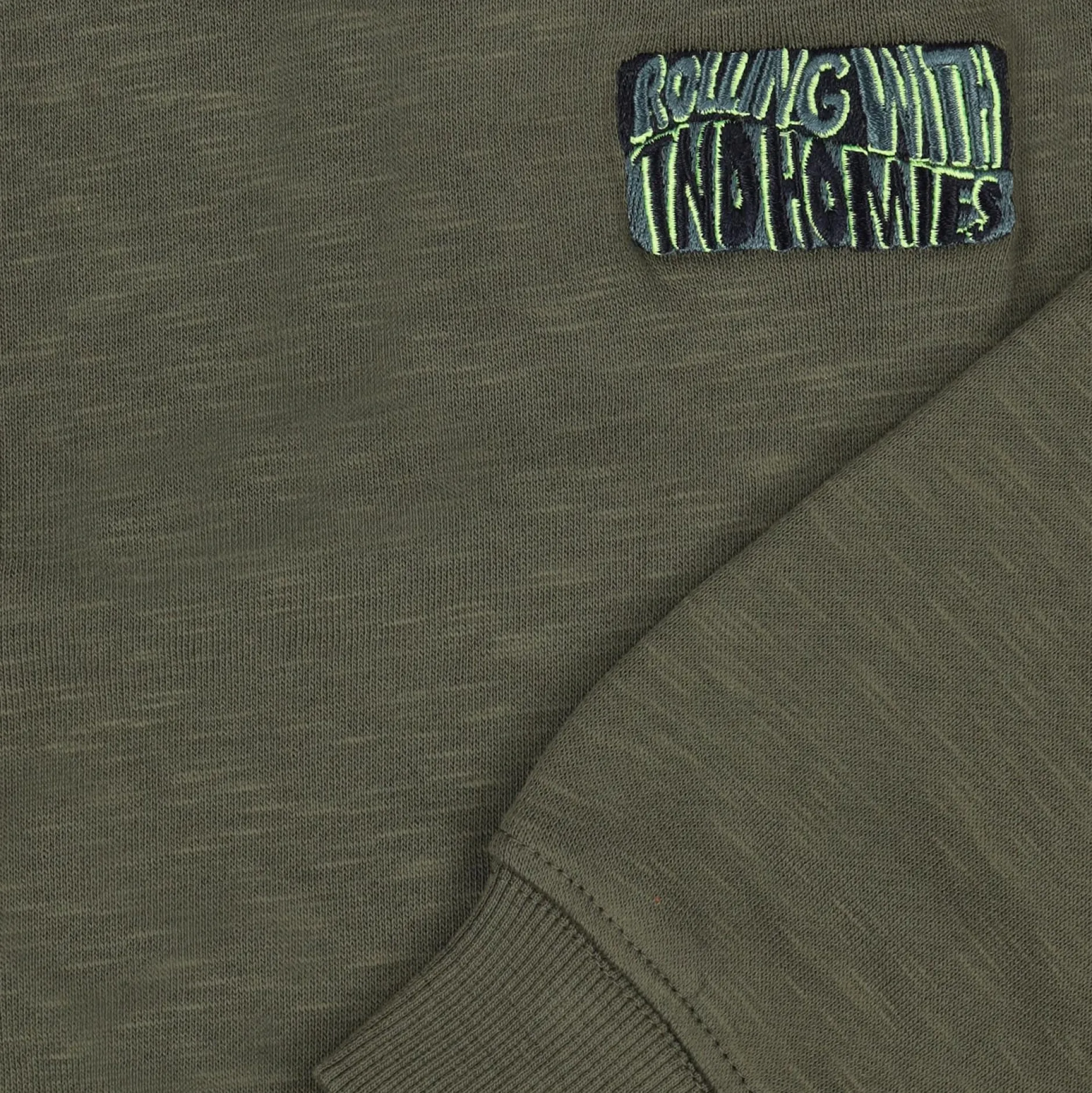Truien & Vesten|Truien & Sweaters*Tumble 'n Dry peuter sweater lange mouwen printopdruk groen Khakigreen