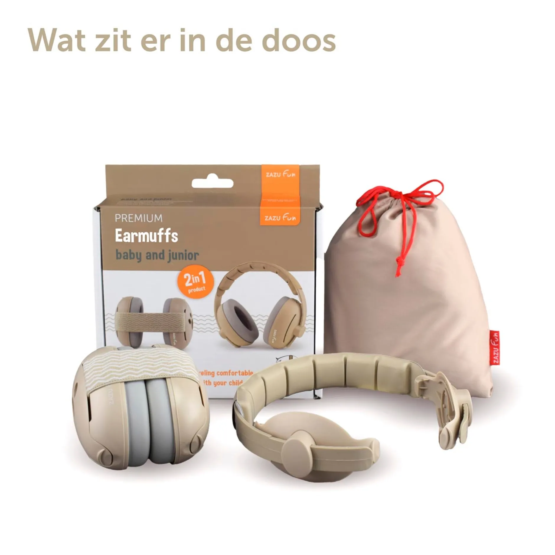 Gehoorbescherming*Zazu gehoorbeschermers baby & junior taupe