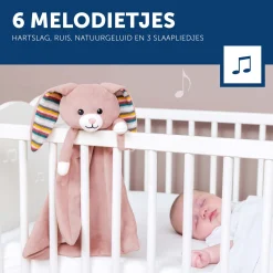 Slaaptrainers|Nachtlampjes*Zazu Knuffeldoekje Comforter Rabbit Becky roze