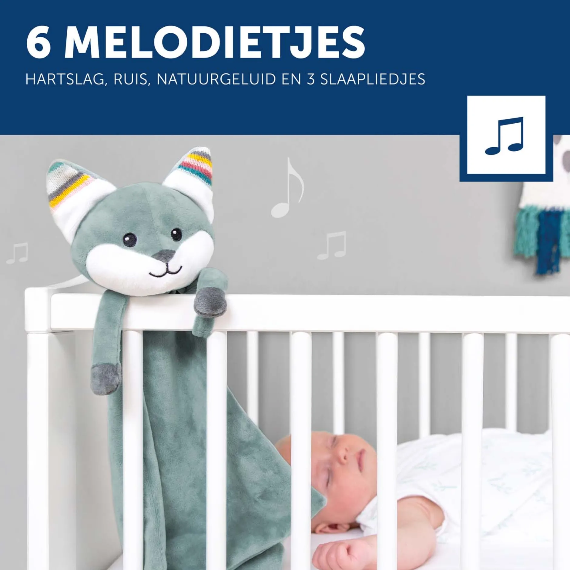 Slaaptrainers|Nachtlampjes*Zazu Knuffeldoekje Comforter Felix the Fox groen