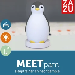 Slaaptrainers|Nachtlampjes*Zazu slaaptrainer nachtlamp met muziek Pam grijs grijs