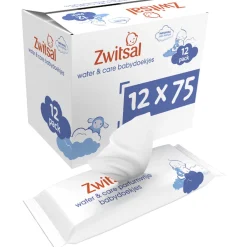 Billendoekjes*Zwitsal Water & Care Babydoekjes (12x75 stuks)